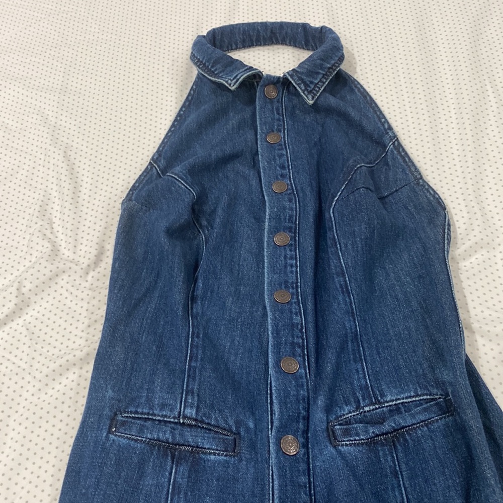 FREE PEOPLE Halter neck denim jumpsuit, US Size 4, worn once